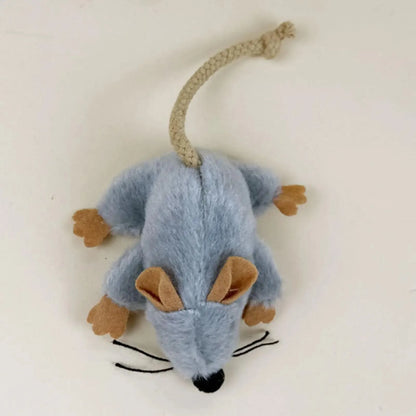Plush Cat Toy Mouse Realistic Moving Tail with Sound Interactive Kitten Toys for Indoor Cats Hunting Game Play Pet Supplies